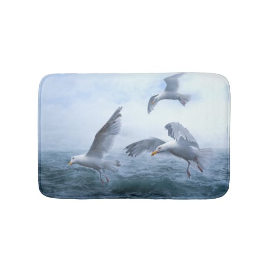 カモメの海面飛行 バスマット (正面)