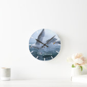 カモメの海面飛行 ラウンド壁時計 (ホーム)