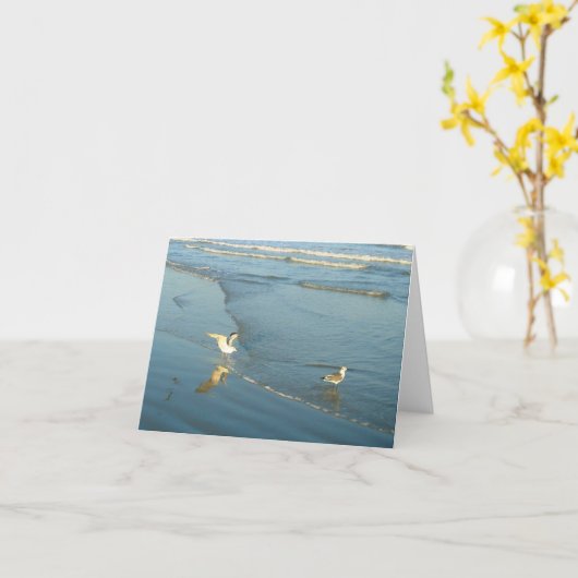 カモメの空白のなメッセージカードを渡ること カード (黄色い花)