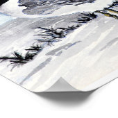 カモメの絵画とプリントビーチ美術 ポスター (角)