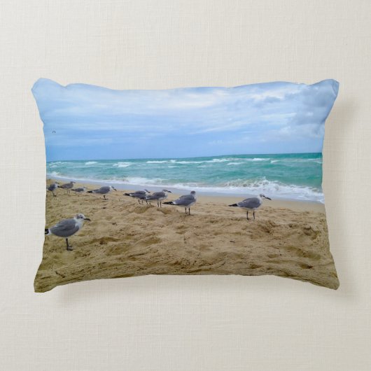 カモメの装飾用クッション アクセントクッション (正面)