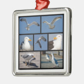カモメの複数の写真 メタルオーナメント (左)