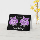 カモメの誕生日 カード (黄色い花)