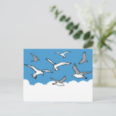 カモメの飛行中 ポストカード (スタンド正面)