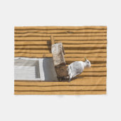 カモメの鳥の写真 フリースブランケット (正面(横))