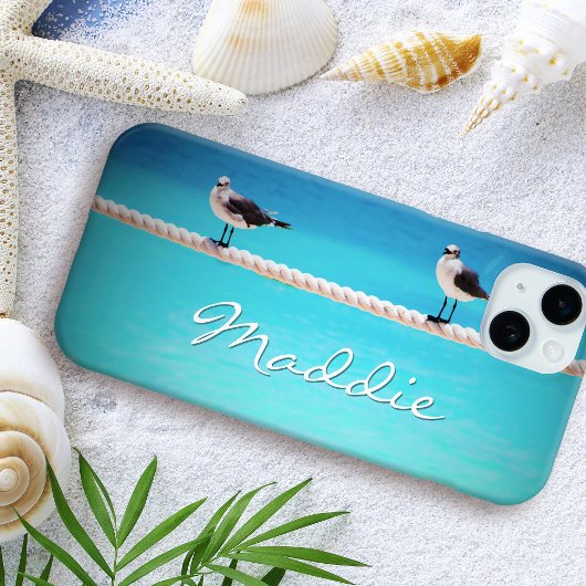 カモメの鳥海写真タイポグラフィ名前をカスタムする Case-Mate iPhoneケース