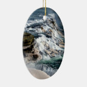 カモメのFossの滝アイスランド セラミックオーナメント (右)
