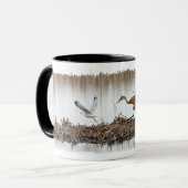 カモメを追跡するSandhillクレーン マグカップ (正面左)