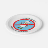 カモメを食べ物を与えないで下さい ペーパープレート (アングル)