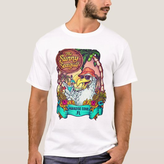 カモメサンシャイン 海好きわんこオーナーのためのTシャツ Tシャツ (正面)