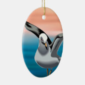 カモメパーソナライズされたとサンセットビーチクリスマス セラミックオーナメント (右)