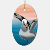 カモメパーソナライズされたとサンセットビーチクリスマス セラミックオーナメント (左)