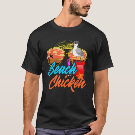 カモメビーチチキン動物 Tシャツ (正面)