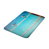 カモメビーチ鳥ターコイズ海写真沿岸 バスマット (アングル)
