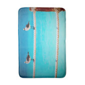 カモメビーチ鳥ターコイズ海写真沿岸 バスマット (正面縦)