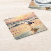 カモメビーチ スクエアペーパーコースター (アングル)