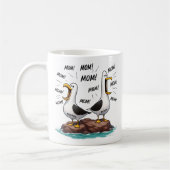 カモメママ 楽しい オリジナルデザイン コーヒーマグカップ (左)