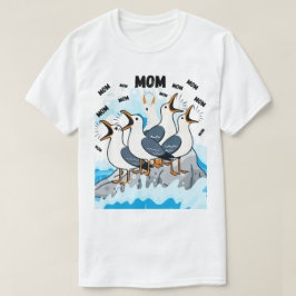 カモメママ - 面白い海岸の鳥好きママTシャツ Tシャツ