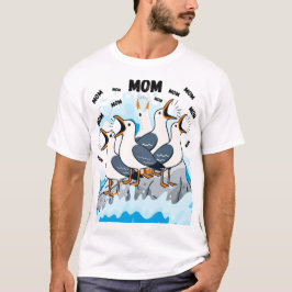 カモメママ - 面白い海岸の鳥好きママTシャツ Tシャツ
