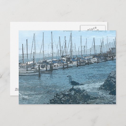 カモメ保の時計はがき ポストカード (正面/裏面)