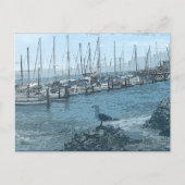 カモメ保の時計はがき ポストカード (正面)