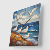 カモメ岬 スクエア壁時計 (傾斜)