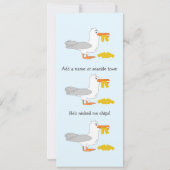 カモメ彼は私のチップスの町をパーソナライズされた傷つけた 招待状 (裏面)