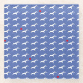 カモメ模様 ガラスコースター (正面)