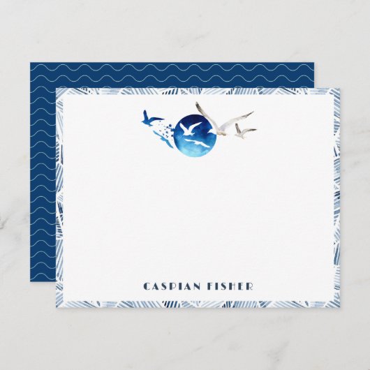 カモメ水彩文房具ノートカード ノートカード (正面/裏面)