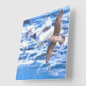 カモメ海遊具 スクエア壁時計 (傾斜)