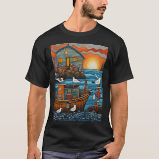 カモメ漁師 Tシャツ