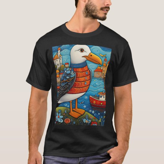 カモメ漁師 Tシャツ (正面)