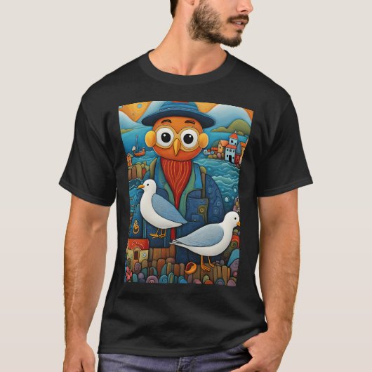 カモメ漁師 Tシャツ (正面)