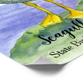 カモメ白海鳥の水色の湖 ポスター (角)