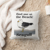 カモメ私を見つけるビーチおもしろいビーチハウス クッション (ブランケット)