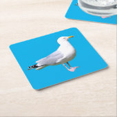 カモメ立てコースター スクエアペーパーコースター (アングル)