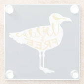 カモメ野生および自由な| ガラスコースター (裏面)