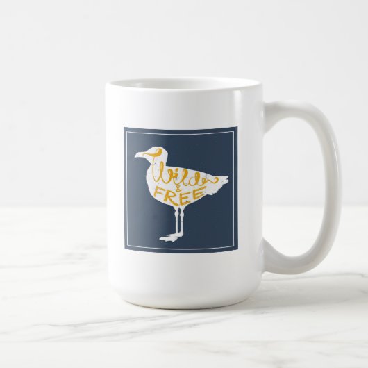 カモメ野生および自由な| コーヒーマグカップ (右)