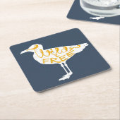カモメ野生および自由な| スクエアペーパーコースター (アングル)