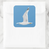 カモメ飛んでいるモ スクエアシール (バッグ)