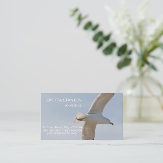 カモメ飛んでいるモ 名刺 (スタンド正面)