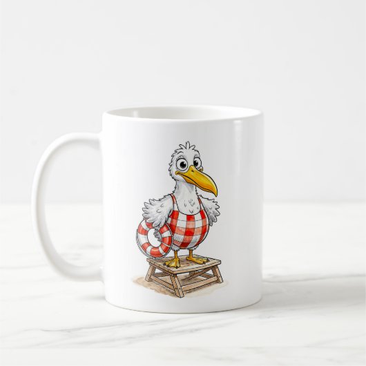 カモメ コミック ライフガード 鳥 コーヒーマグカップ (左)
