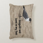 カモメ、ビーチ砂、ビーチライフ、ビーチシーン アクセントクッション (正面(垂直))