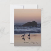 カモメ、ビーチ、海の悔やみや弔慰カード カード (裏面)