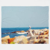 カモメ フリースブランケット (正面(横))