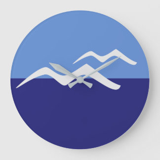 カモメ/円形の(大きい)柱時計 ラージ壁時計