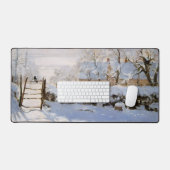 カモメ (冬の雪景色) (クロード・モネ作) デスクマット (キーボード&マウス)
