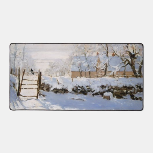 カモメ (冬の雪景色) (クロード・モネ作) デスクマット (正面)