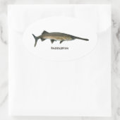 カモメ 楕円形シール (バッグ)