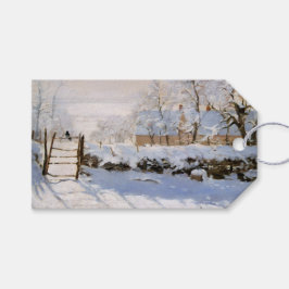 カモメ (雪景色の冬の風景) (クロード・モネ作) ギフトタグ